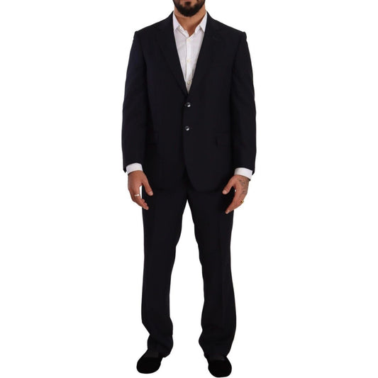 Domenico Tagliente Exquisite Blue Two-Piece Suit with Deconstructed Blazer blue-polyester-single-breasted-formal-suit