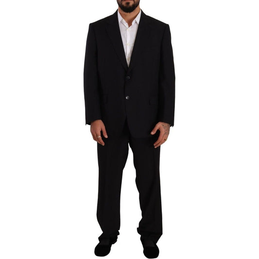 Domenico Tagliente Elegant Two-Piece Deconstructed Suit black-polyester-single-breasted-formal-suit-2