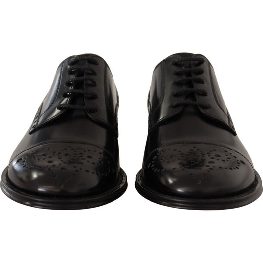 Dolce & Gabbana Elegant Wingtip Oxford Formal Shoes black-leather-wingtip-mens-formal-derby-shoes s-l1600-8-8-bf0f8459-b0f.jpg