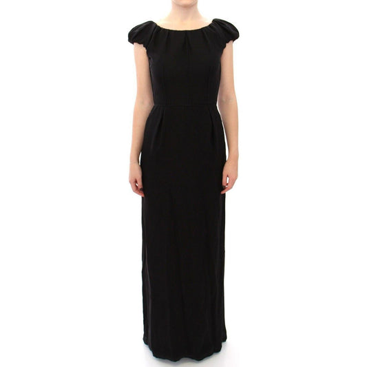 Dolce & Gabbana Elegant Silk Shortsleeved Evening Gown black-silk-shortsleeve-gown-maxi-it-dress WOMAN DRESSES s-l1600-8-95af57b8-214.jpg
