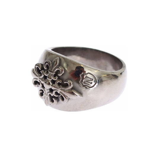 Nialaya Sterling Silver Rhodium Men's Statement Ring silver-925-sterling-authentic-crest-ring Ring