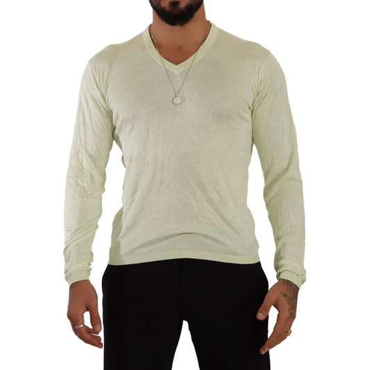 Domenico TaglienteElegant Silk V-Neck Pullover SweaterMcRichard Designer Brands£169.00