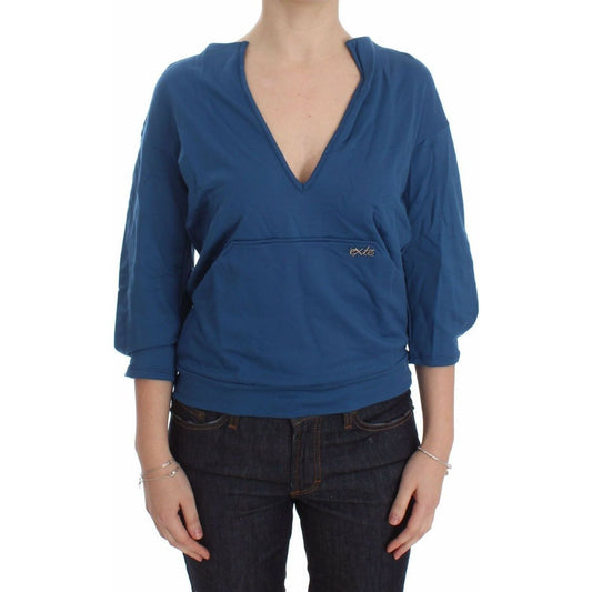 Exte Elegant Deep V-Neck Sweater in Blue blue-cotton-top-pullover-deep-v-neck-women-sweater-1
