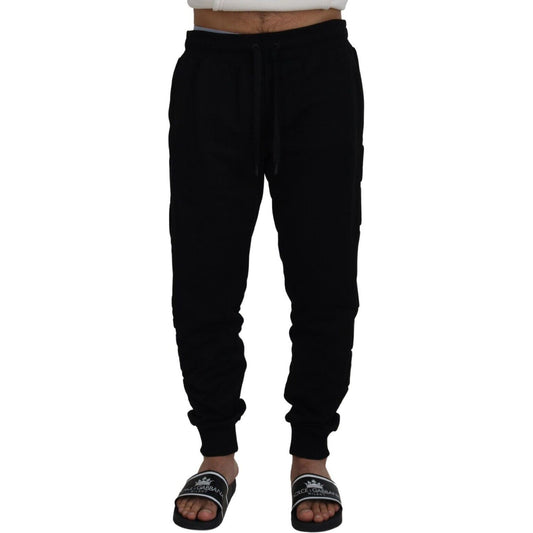 Dolce & Gabbana Elegant Black Cotton Jogger Pants black-cotton-men-jogger-trousers-pants