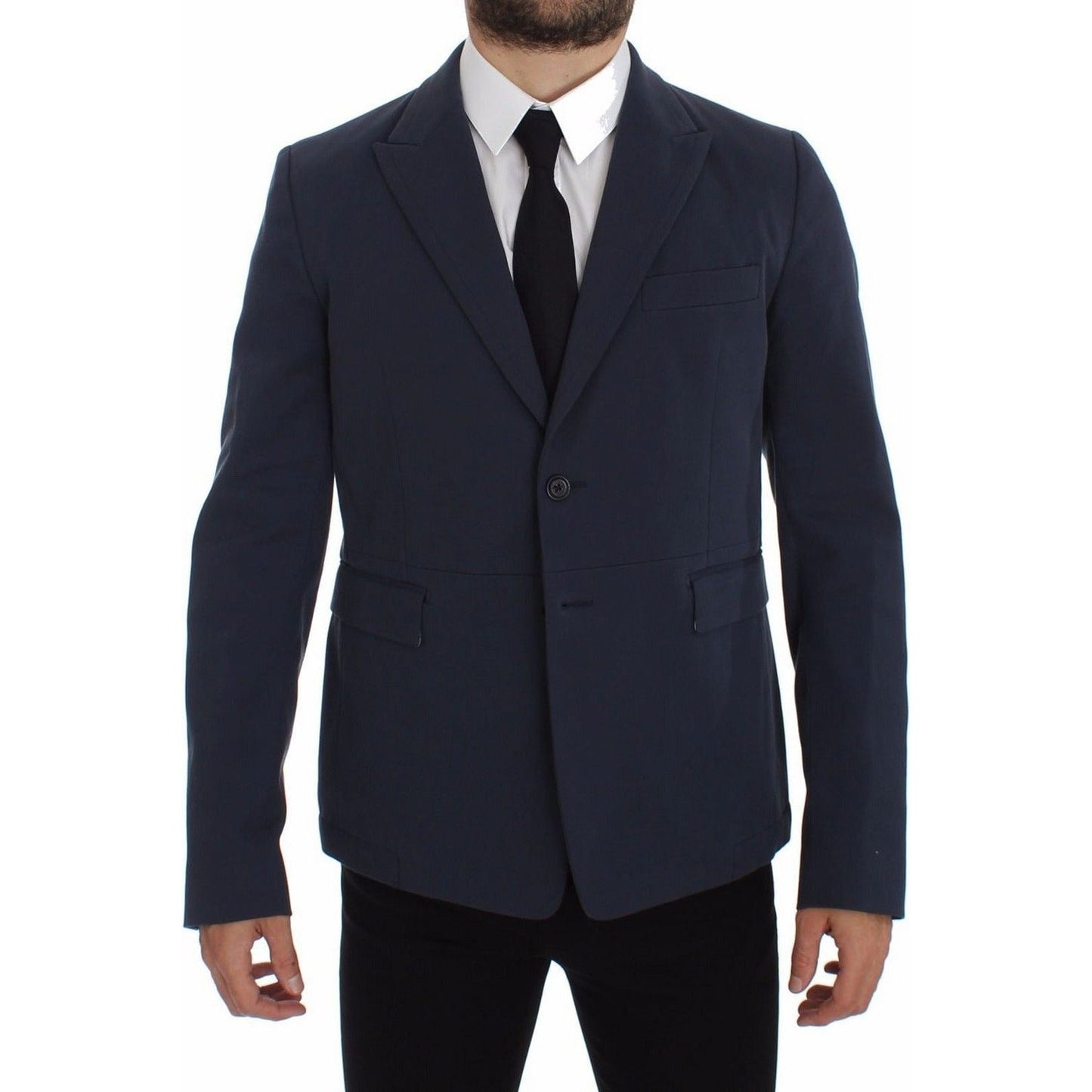 Dolce & Gabbana Elegant Blue Cotton Stretch Blazer Jacket blue-cotton-stretch-casual-blazer