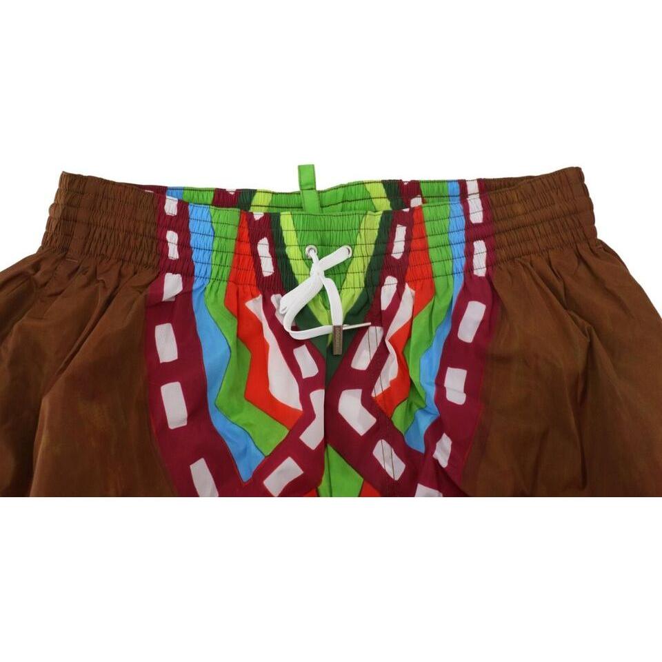 Dsquared² Multicolor Print Swim Shorts Boxer Style multicolor-printed-men-beachwear-swimwear-short