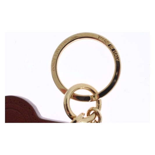 Dolce & GabbanaElegant Brown Leather Keychain with Gold DetailingMcRichard Designer Brands£159.00