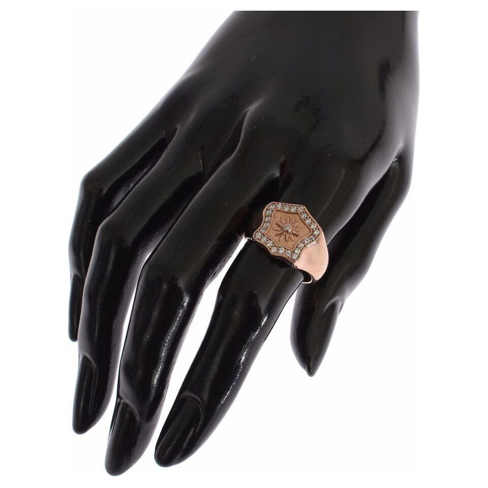 Nialaya Chic Pink Gold Plated Sterling Silver Ring pink-gold-925-silver-authentic-clear-ring