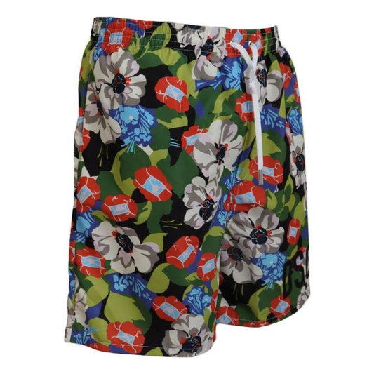 Dsquared² Multicolor Floral Print Swim Shorts over-floral-print-mens-beachwear-swimwear-short