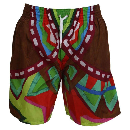 Dsquared² Multicolor Print Swim Shorts Boxer Style multicolor-printed-men-beachwear-swimwear-short