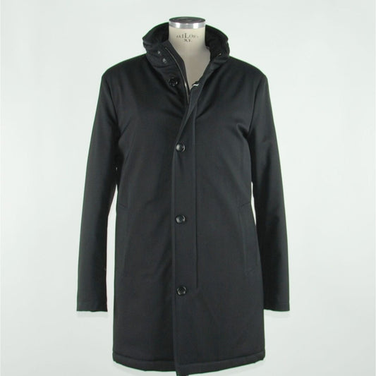 Made in Italy Chic Black Italian Wool Blend Jacket black-virgin-wool-jacket