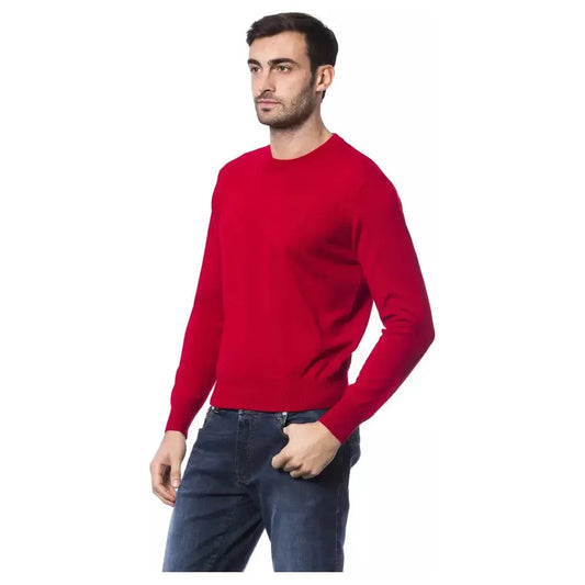 Billionaire Italian Couture Embroidered Merino Wool Crew Neck Sweater red-merino-wool-sweater