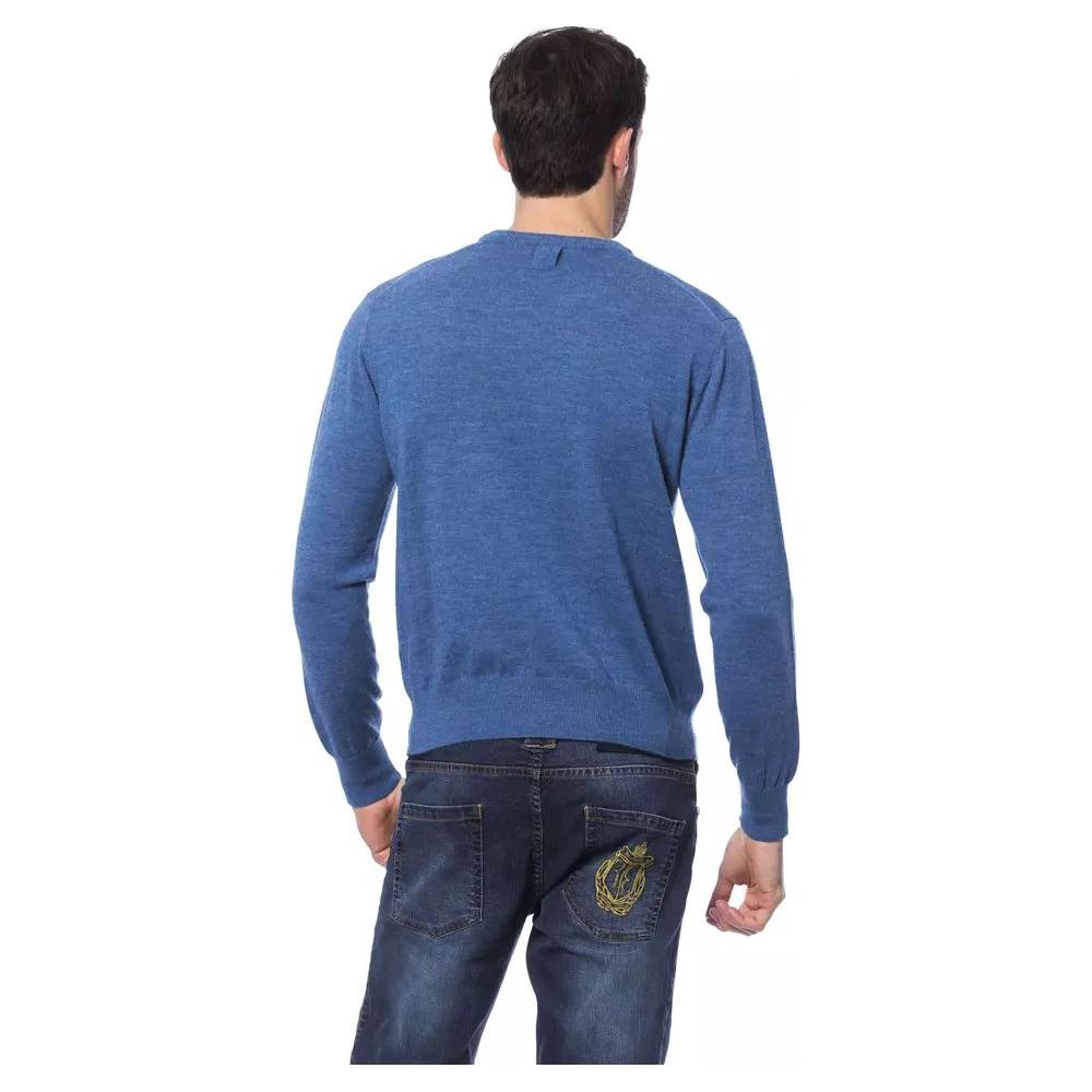 Billionaire Italian Couture Embroidered Merino Wool Crew Neck Sweater blue-merino-wool-sweater-1 stock_product_image_10490_1978868454-15-f9dcaf3c-135.jpg