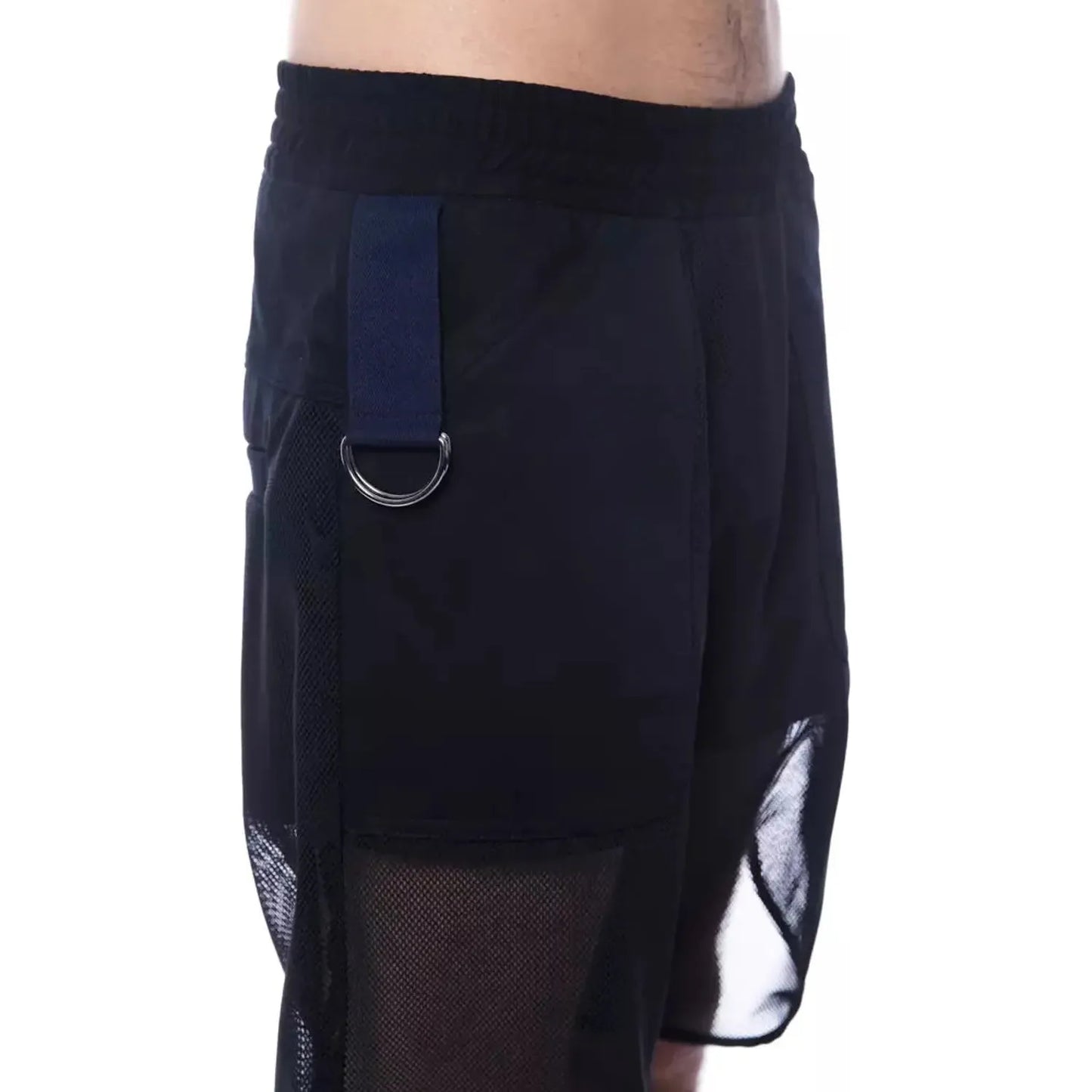 Nicolo Tonetto Elevate Your Style with Chic Transparent-Panel Shorts nero-black-short-1