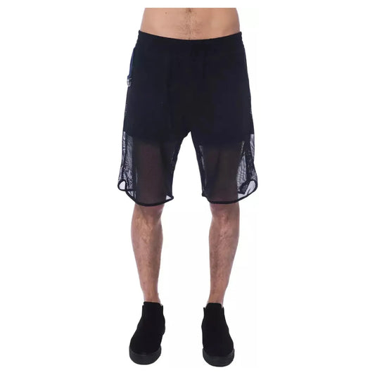 Nicolo Tonetto Elevate Your Style with Chic Transparent-Panel Shorts nero-black-short-1