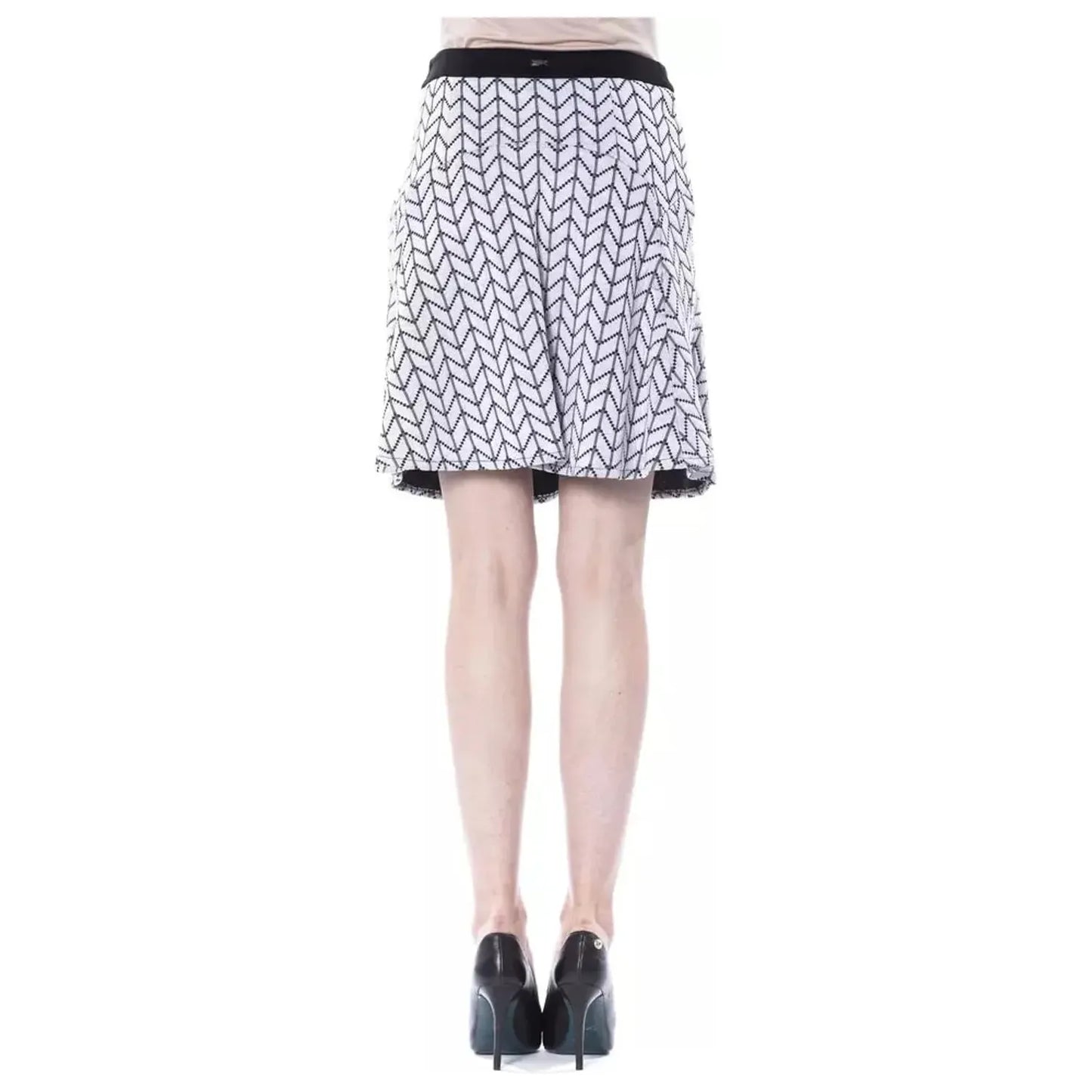 BYBLOS Chic Black and White Tube Short Skirt WOMAN SKIRTS black-white-acrylic-skirt