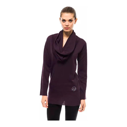 Montana Blu High Collar Embellished Sweater in Purple purple-wool-sweater-1