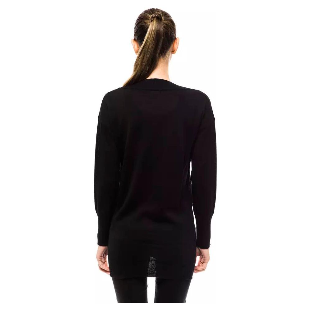 Montana Blu Elegant V-Neck Wool-Blend Designer Sweater black-wool-sweater-8