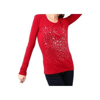 Montana Blu Chic Red Long Sleeve Embellished Tee red-cotton-tops-t-shirt