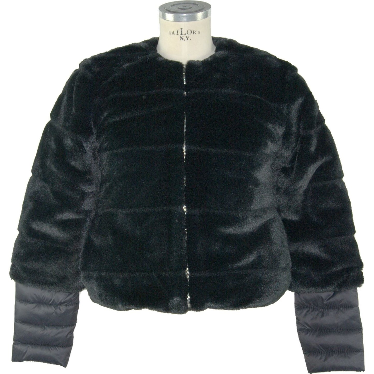 Maison Espin Elegant Black Faux Fur Outerwear black-polyester-jackets-coat-3 WOMAN COATS & JACKETS stock_product_image_1641_246757600-3-f5947ad2-1f9.jpg