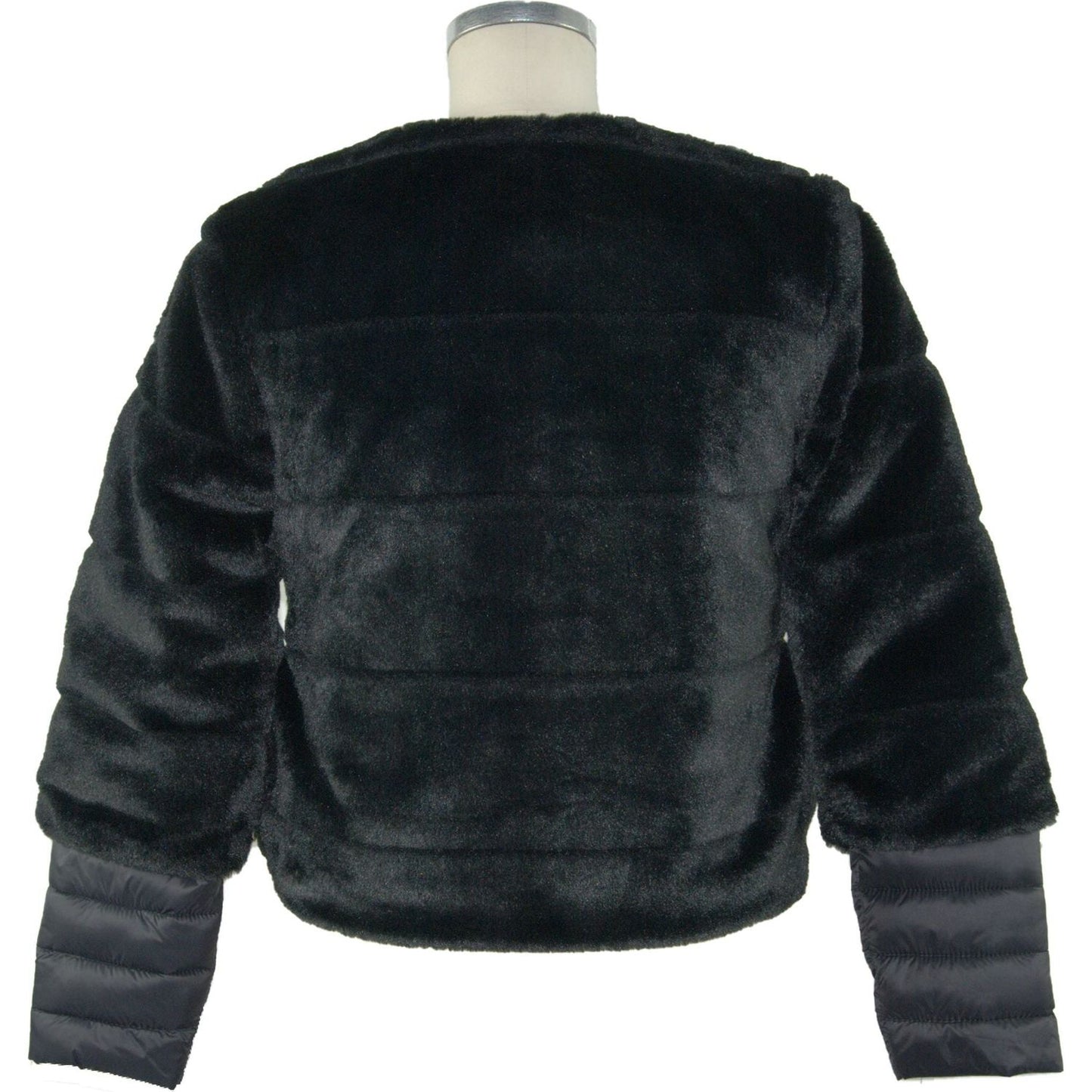 Maison Espin Elegant Black Faux Fur Outerwear black-polyester-jackets-coat-3 WOMAN COATS & JACKETS stock_product_image_1641_924458796-3-6caee225-2bd.jpg