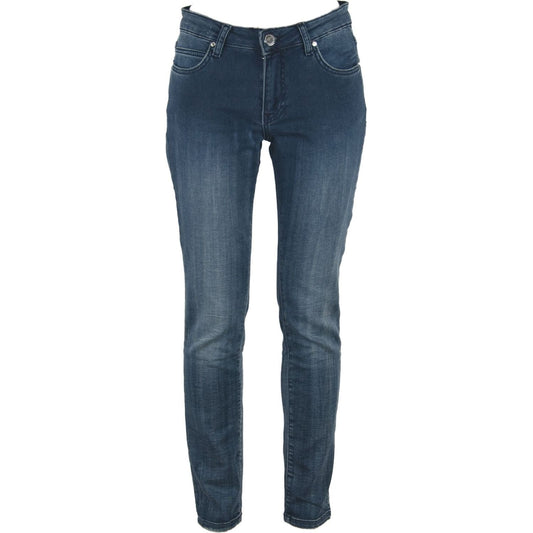 Maison Espin Chic Skinny Blue Sweat Pants Jeans & Pants blue-cotton-jeans-pant-17