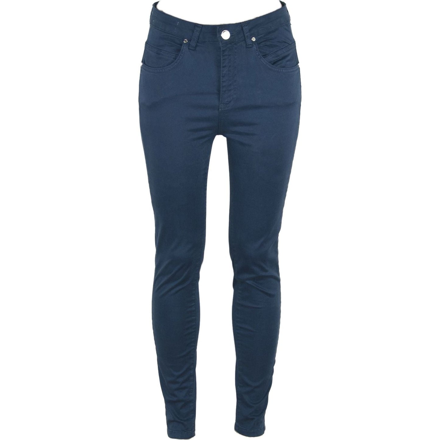 Maison Espin Chic High Waist Skinny Olivia Pants blue-cotton-jeans-pant-15 Jeans & Pants