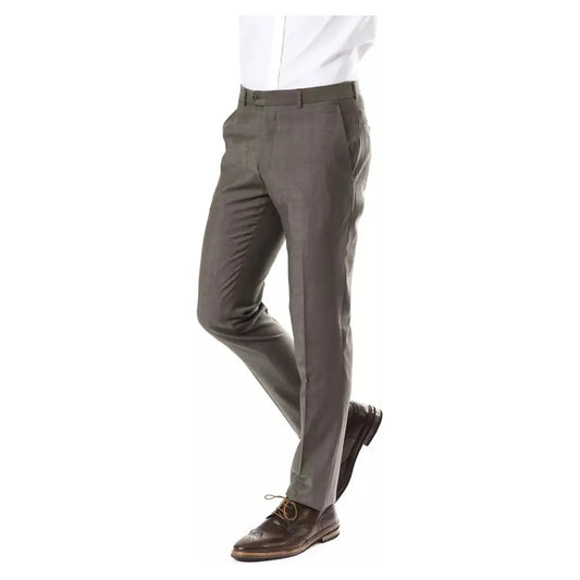 UominitalianiElegant Gray Woolen Suit Pants - Drop 7 CutMcRichard Designer Brands£89.00