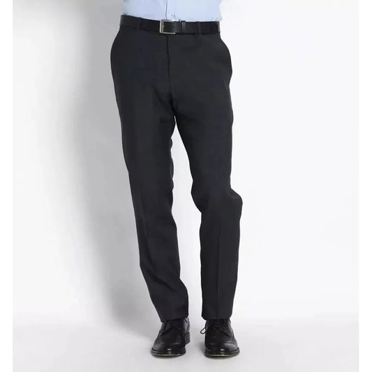 Uominitaliani Elegant Gray Woolen Suit Pants - Drop 7 Cut f-jeans-pant