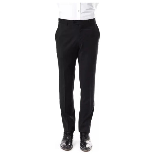 Uominitaliani Elegant Gray Woolen Suit Pants gray-wool-jeans-amp-pant stock_product_image_17035_1049555524-24-4598016d-474.webp