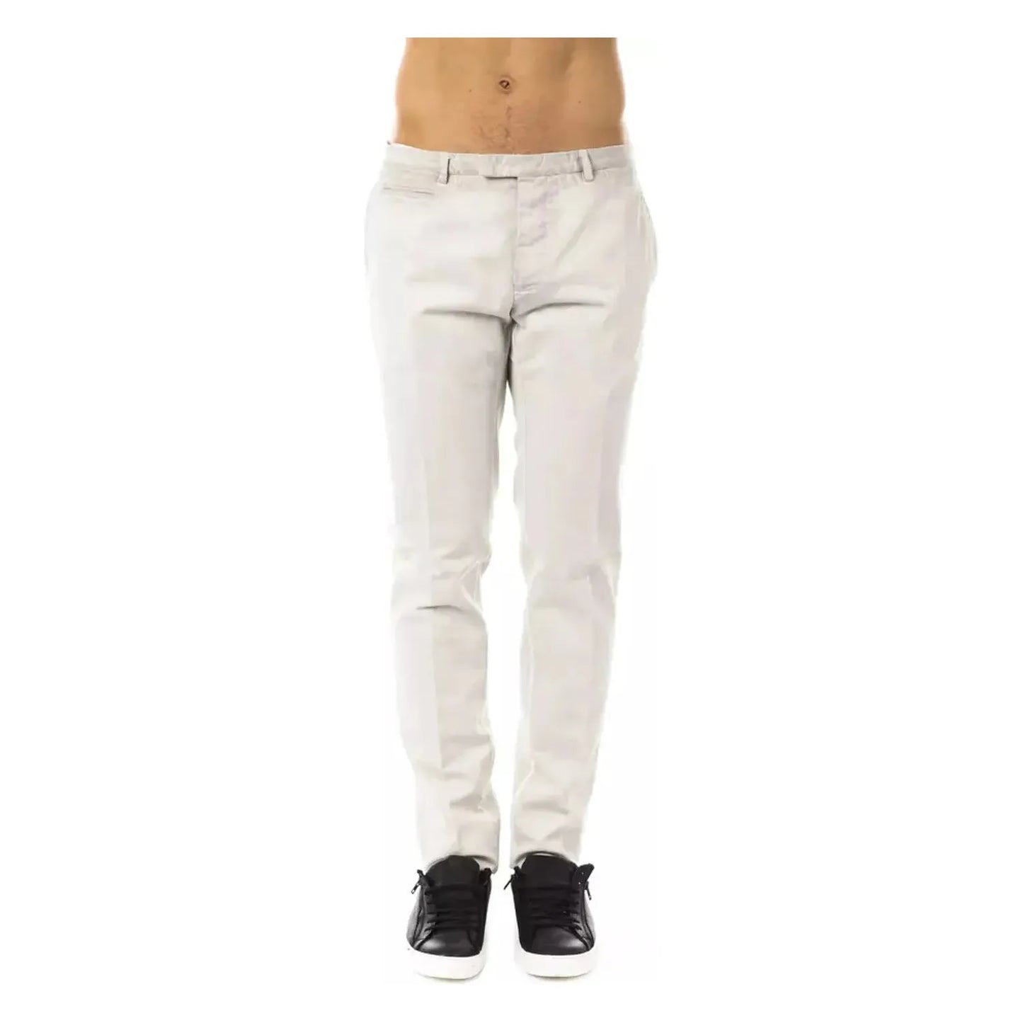 Uominitaliani Elegant Gray Casual Cotton Pants Jeans & Pants jeans-pant-3