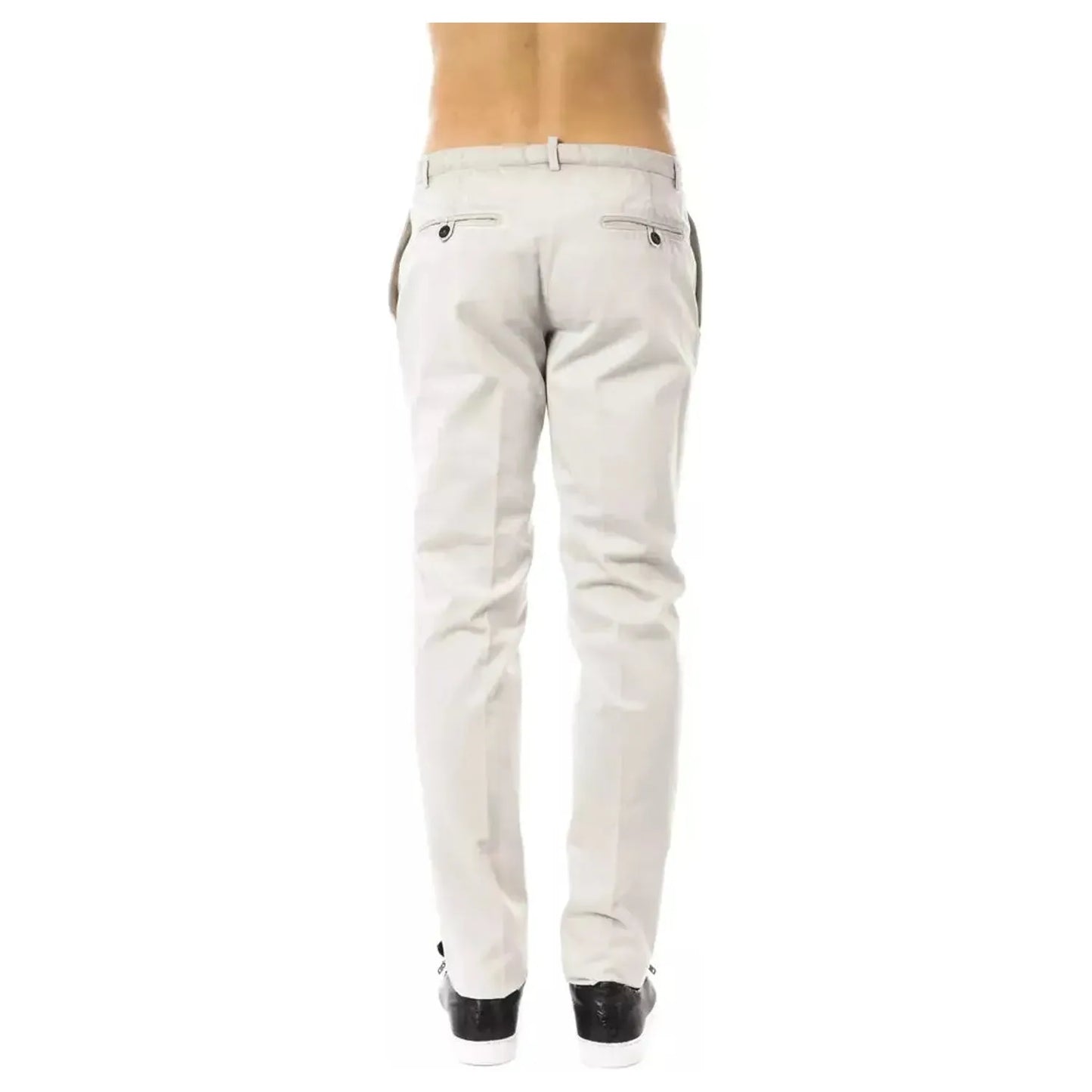 Uominitaliani Elegant Gray Casual Cotton Pants Jeans & Pants jeans-pant-3