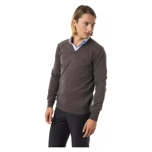 Uominitaliani Exquisite V-Neck Embroidered Merino Sweater noce-sweater stock_product_image_17056_1972628905-17-9e63f688-acb.webp