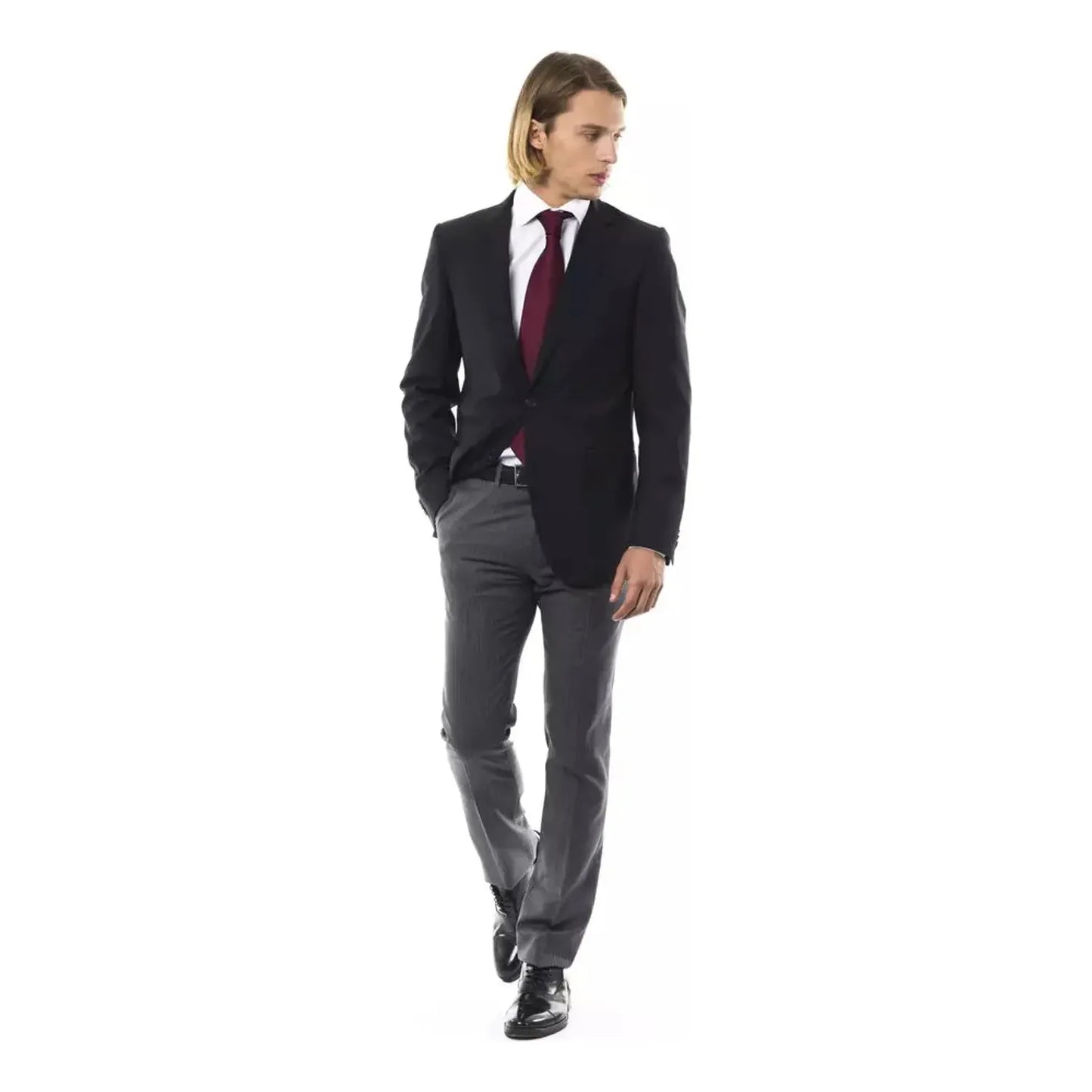 Uominitaliani Elegant Wool Two-Button Men's Blazer u-blazer