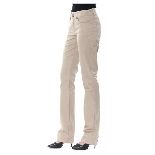 BYBLOS Elegant Beige Cotton Trousers beige-cotton-jeans-pant-11