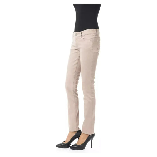 BYBLOS Elegant Beige Slim Fit Pants with Unique Chain Detail beige-cotton-jeans-pant-19