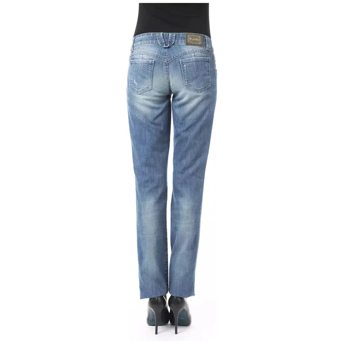 BYBLOS Chic Blue Regular Fit Denim Elegance blue-cotton-jeans-pant-53