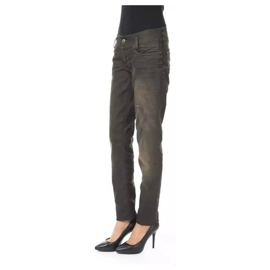 BYBLOS Sleek Black Washed Effect Jeans black-cotton-jeans-pant-17