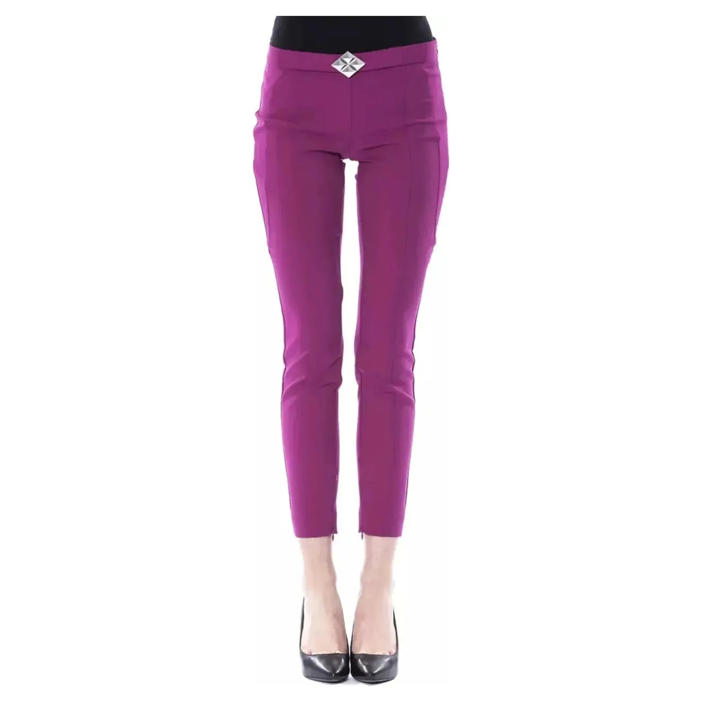 BYBLOS Elegant Purple Skinny Pants with Chic Zip Detail magentabis-jeans-pant
