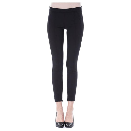 BYBLOS Elegant Black Skinny Pants with Zip Closure nero-jeans-pant-4