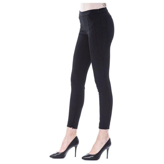 BYBLOS Elegant Black Skinny Pants with Zip Closure nero-jeans-pant-4