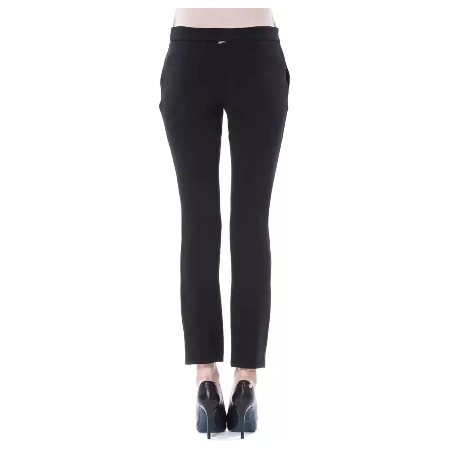 BYBLOS Elegant Black Skinny Pants with Unique Detail nero-jeans-pant-3