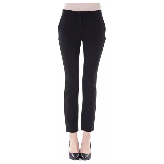 BYBLOS Elegant Black Skinny Pants with Unique Detail nero-jeans-pant-3
