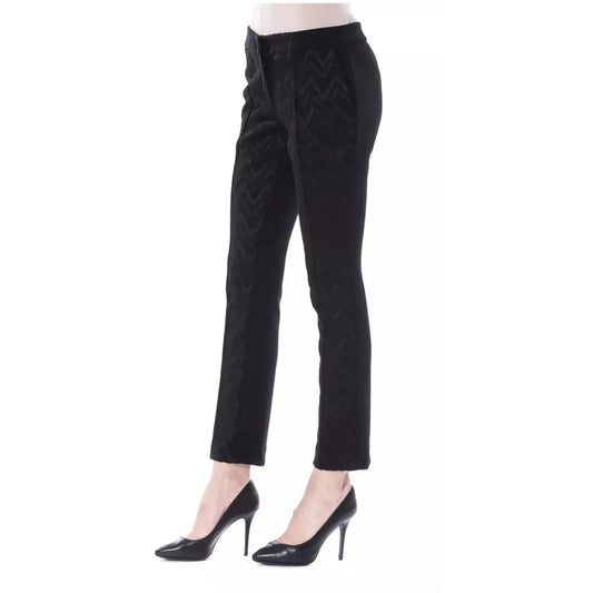 BYBLOS Elegant Slim Fit Patterned Pants nero-jeans-pant-2