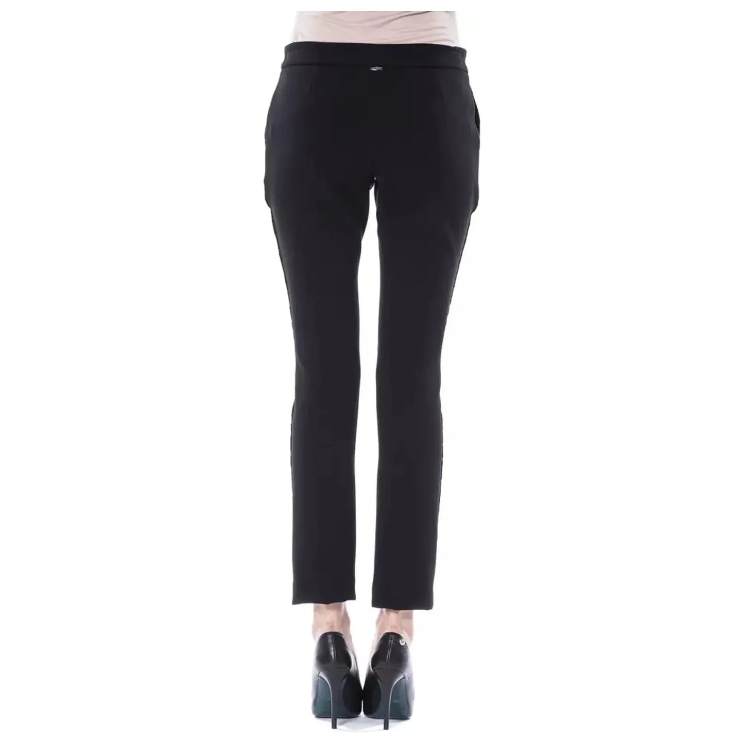 BYBLOS Elegant Slim Fit Patterned Pants nero-jeans-pant-2