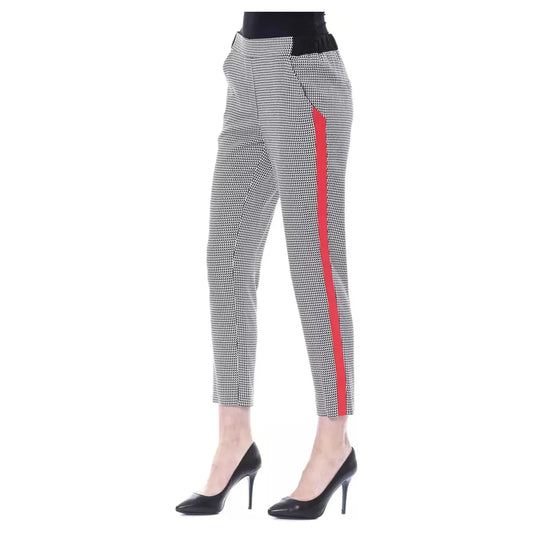 BYBLOS Chic Black and White Patterned Trousers nero-jeans-pant-1