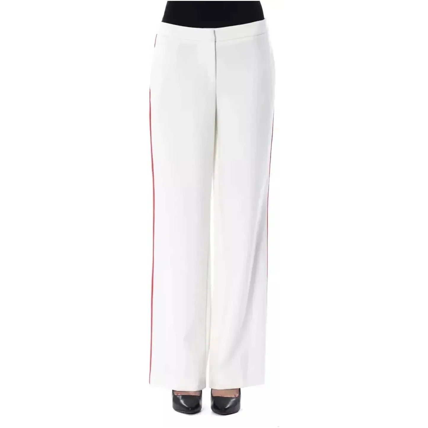 BYBLOS Elegant White Stripe-Detailed Trousers Jeans & Pants biancolatte-jeans-pant