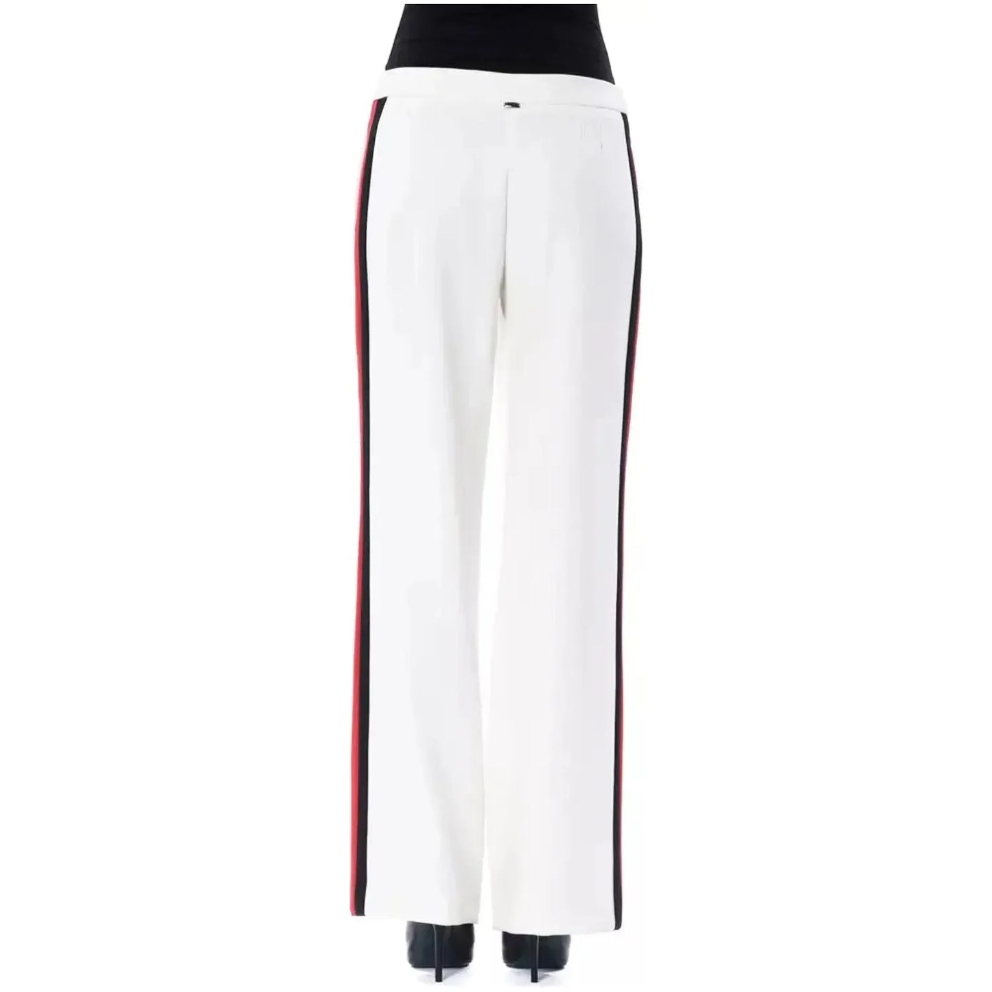 BYBLOS Elegant White Stripe-Detailed Trousers Jeans & Pants biancolatte-jeans-pant