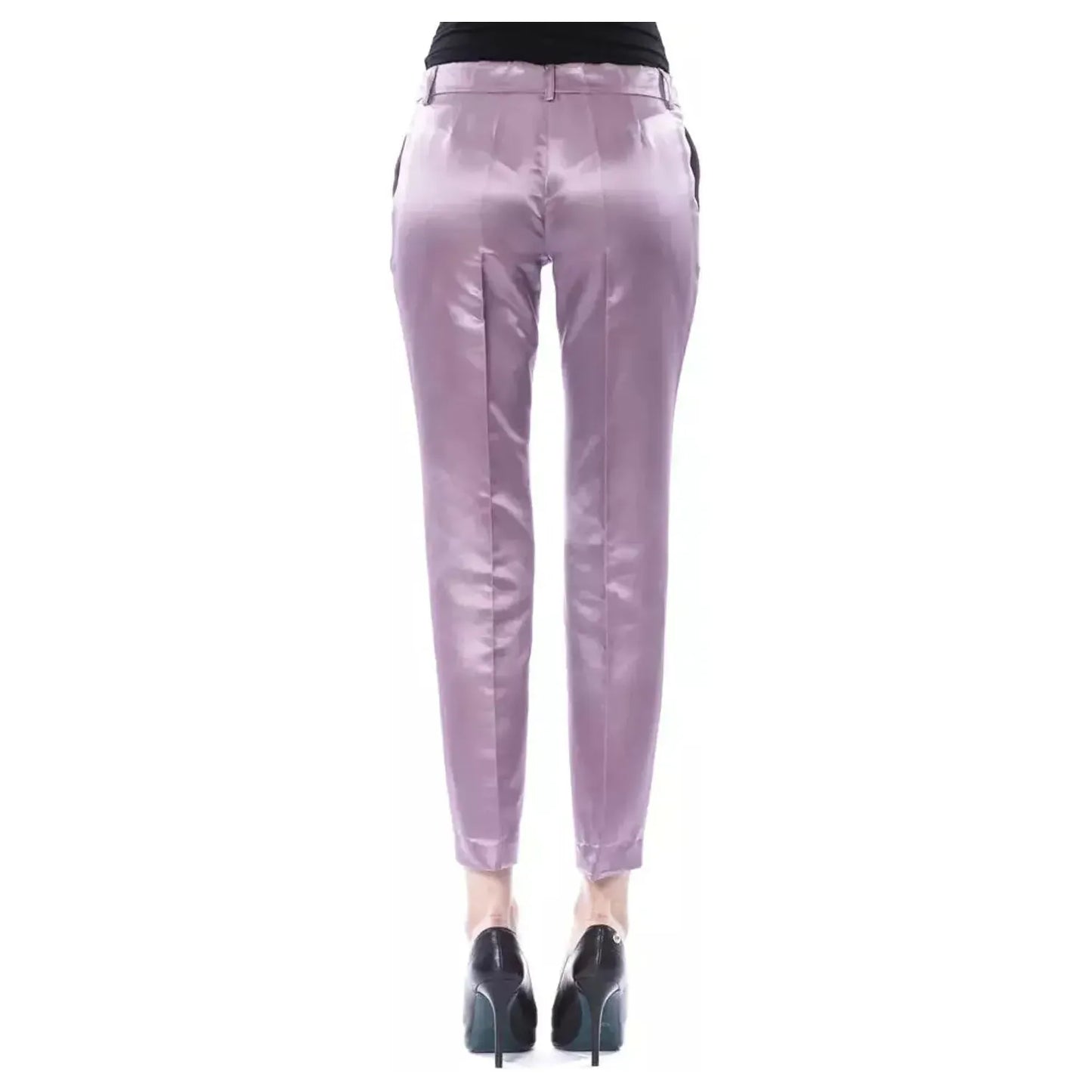 BYBLOS Elegant Purple Cotton-Silk Blend Pants lillamelange-jeans-pant