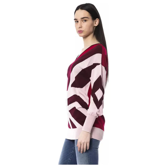 BYBLOS Burgundy Oversized Wool V-Neck Sweater sweater stock_product_image_17654_1400429425-16-8a151d30-37e.webp